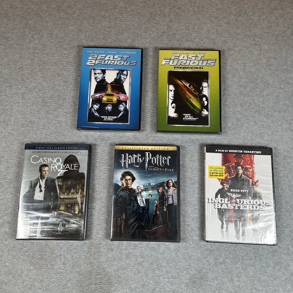 Lot of 5 DVDs Fast & Furious Harry Potter Casino Royale‎ Inglourious Basterds